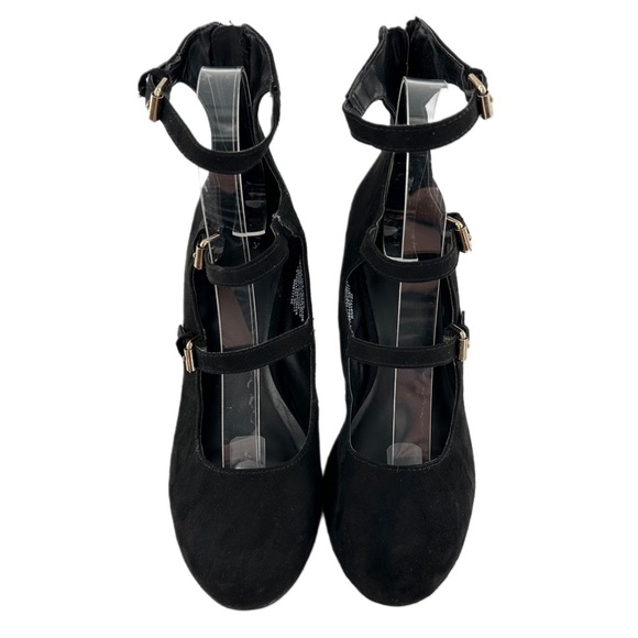 A new day womens heels size 7 black faux suede punk steampunk - Picture 2 of 11